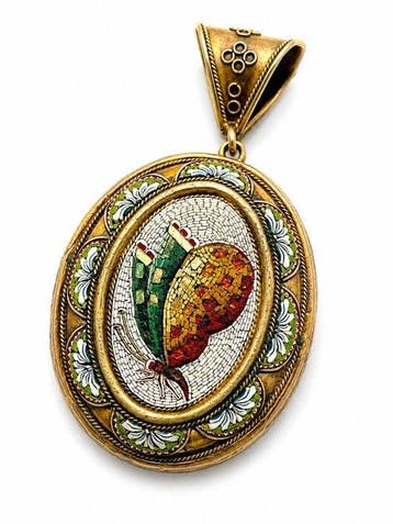 Medaille hanger Metaal - Hanger met micromosaïek