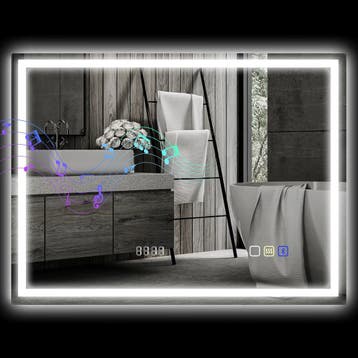 TRUUSK Badkamerspiegel Met Verlichting 80x60 cm - LED Spiege, Verzenden, Nieuw