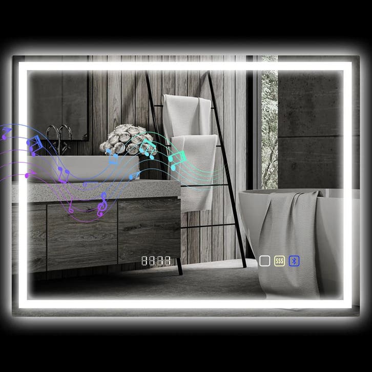 TRUUSK Badkamerspiegel Met Verlichting 80x60 cm - LED Spiege, Huis en Inrichting, Emmers, Nieuw, Verzenden