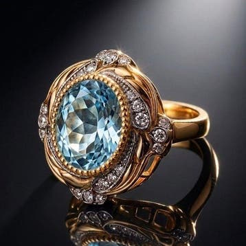 Zonder minimumprijs - Ring 18-karaats goudlaag, Zilver, Nieuw
