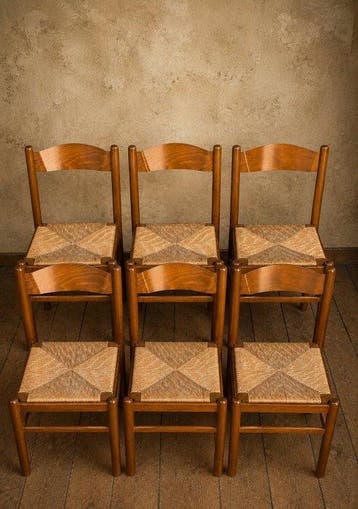 Stoel - Hout - Set van zes stoelen