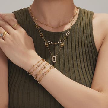 Dainty Gelaagde Sieraden Set: 18k Goudkleurig Roestvrij Staa, Verzenden, Nieuw