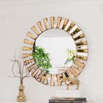 Ronde Sunburst Wandspiegel met Facetrand voor Interieur, Verzenden, Nieuw