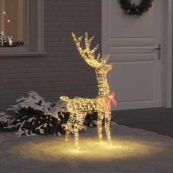 vidaXL 3D Rendier 140 LEDs Warmwit 128 cm PET, Diversen, Kerst, Verzenden, Nieuw