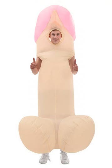 KIMU® Opblaas Kostuum Piemelpak Opblaasbaar Penis Pak Penisp, Carnaval, Nieuw, Overige maten, Ophalen of Verzenden