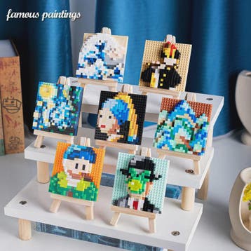 Pixel Art Bouwstenen: Iconische Schilderijen met Houten Ezel, Verzenden, Nieuw