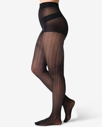 HEMA Panty fashion visgraat zwart, Verzenden, Nieuw, Zwart