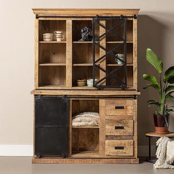 Buffetkast Mangohout Milan 160 X, Huis en Inrichting, Kasten | Buffetkasten, Verzenden, Nieuw, Overige houtsoorten, Industriële meubels