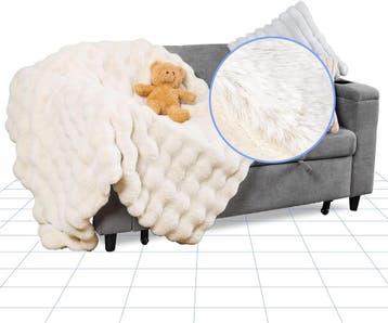 Knuffeldeken, dikke bankdeken, bankdeken, 150 x 150 cm, XL,, Huis en Inrichting, Verzenden, Zo goed als nieuw