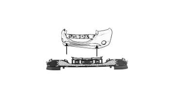 Peugeot 208 2102-2015 Grill Onder Bevestiging Onder Bumper, Ophalen of Verzenden, Nieuw, Peugeot, Bumper