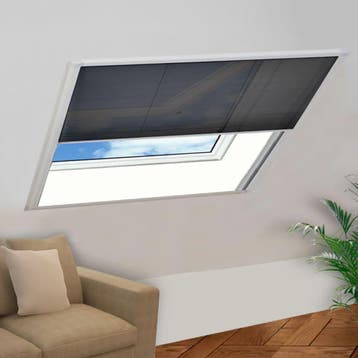 vidaXL Raamhor plissé 120x120 cm aluminium, Huis en Inrichting, Verzenden, Nieuw, Zwart