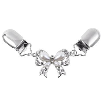 Fako Bijoux - Vestsluiting - Vestclip - Strik - Wit, Verzenden, Nieuw