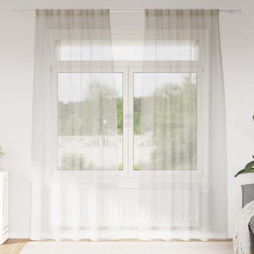 vidaXL Voile Gordijn 2 st Crème 260 x 140 cm Polyester, Huis en Inrichting, Verzenden, Nieuw, Crème