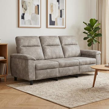 vidaXL Bank Lichtgrijs 214 x 90 x 95 cm Nep Suede Leer, Verzenden, Nieuw, 200 tot 250 cm