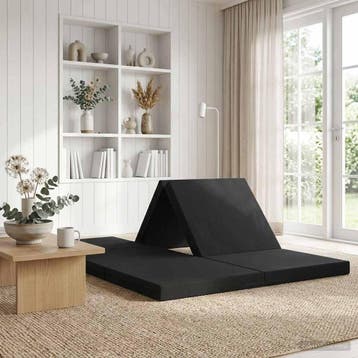 vidaXL Vouwbare Bankbed 140 x 67 x 15 cm Zwart, Huis en Inrichting, Slaapkamer | Matrassen en Bedbodems, Verzenden, Nieuw