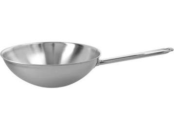 Demeyere wok Ø 26 cm - RVS - Vlakke bodem - Geschikt voor, Verzenden, Zo goed als nieuw