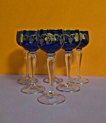 Bohême - Drinkservies - Kristal - 6 glazen met voet