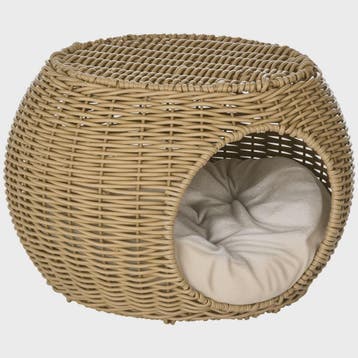 PawHut Kattenmand Niche Rond Rotin PE met Zacht Kussen - Ø 4, Verzenden, Nieuw