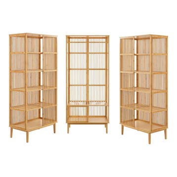 [en.casa] Halmeubelset 1x Vemb en 2x Trundholm bamboe, Verzenden, Nieuw