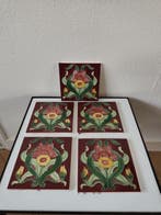 Art Nouveau Tegel (5) - Bloemmotief / orchidee Paphiopedilum