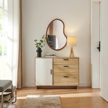 Dressoir Kenta 100x35x72 cm sonoma eiken en wit [en.casa], Huis en Inrichting, Kasten | Dressoirs, Verzenden, Nieuw