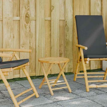 vidaXL Tuintafel inklapbaar Ø 45x45 cm bamboe, Tuin en Terras, Verzenden, Nieuw, Hout