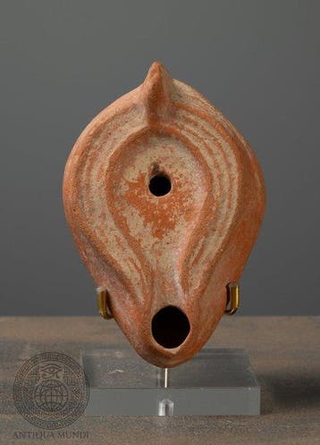 Romeinse keizertijd Terracotta Oude terracotta-olielamp - 12