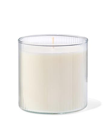 HEMA Geurkaars in ribbelglas Ø10x10 linen, Verzenden, Nieuw