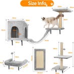 Klimwand katten 6-delige set, 2 kattenhuisjes met stabiele k, Verzenden, Zo goed als nieuw