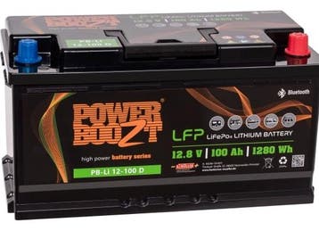 Powerboozt Lithium LiFePo4 accu | PB.Li.12.100D | 12.8V 100, Ophalen of Verzenden, Nieuw
