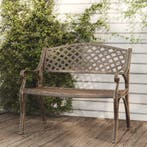 vidaXL Tuinbank 102 cm gietaluminium bronskleurig, Tuin en Terras, Verzenden, Nieuw, Aluminium