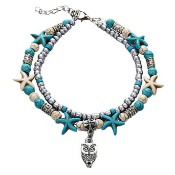Fako Bijoux - Enkelbandje - Boho Zeester, Kralen & Uiltje -, Verzenden, Nieuw