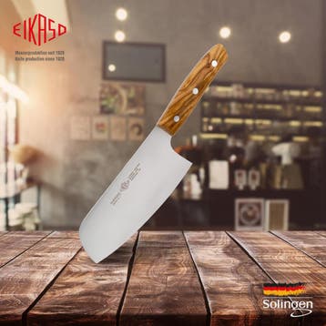 Eikaso Solingen Chinees Koksmes 17 cm – Olijfhouten Handv., Ophalen of Verzenden, Nieuw, Hout