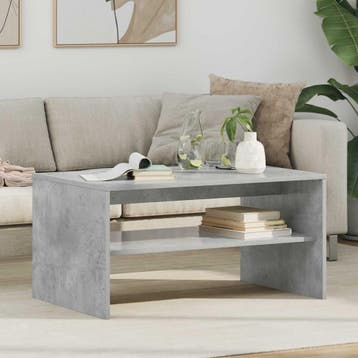 vidaXL Salontafel Beton Grijs 80 x 50 x 40 cm Bewerkt hout, Huis en Inrichting, Tafels | Salontafels, Verzenden, Nieuw, 50 tot 100 cm
