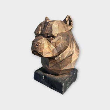 Bust of a American Bully Low Poly Bust dog statue - handpain, Verzenden, Nieuw