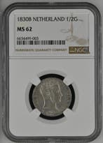 Koning Willem I - halve gulden 1830 Brussel MS62 NGC, Verzenden, Koning Willem I, Losse munt, Zilver