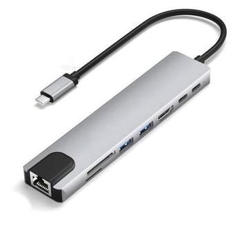 8 in 1 USB-C hub + card reader, Computers en Software, Netwerk switches, Ophalen of Verzenden, Nieuw