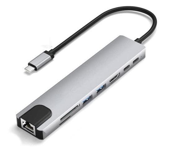 8 in 1 USB-C hub + card reader, Computers en Software, Netwerk switches, Nieuw, Ophalen of Verzenden