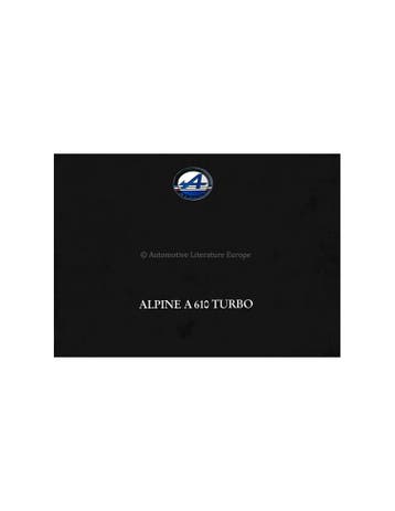 1992 ALPINE A610 TURBO BROCHURE NEDERLANDS, Nieuw, Author