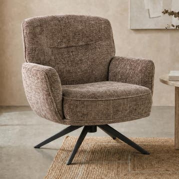 *WOONWINKEL* Draaibare Fauteuil Champagne, Verzenden, Nieuw, Stof