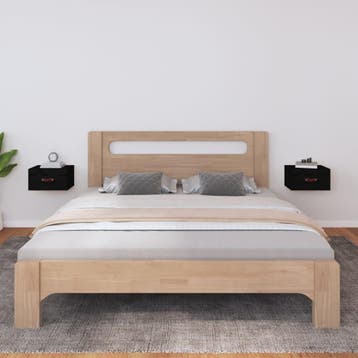 vidaXL Nachtkastjes 2 st wandgemonteerd 40x29,5x22 cm zwart, Verzenden, Nieuw