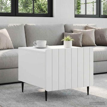 vidaXL Salontafel met lade Wit 49 x 50 x 42 cm Bewerkt hout, Huis en Inrichting, Verzenden, Nieuw, Overige houtsoorten, 50 tot 100 cm