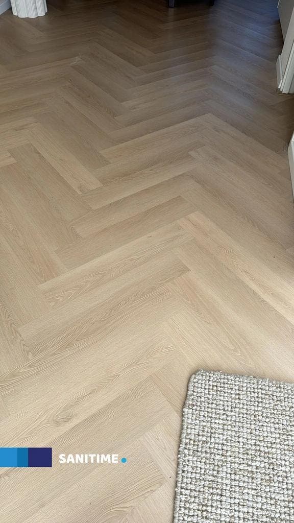 PVC vloer  visgraat vloer inclusief pvc vloer leggen, Huis en Inrichting, Stoffering | Vloerbedekking, Crème, Beige, Bruin, Grijs