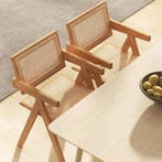 2dekans | Coast 4-Delige Set Eetkamerstoelen van Bamboe &, Ophalen of Verzenden, Zo goed als nieuw