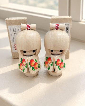 Creatieve kokeshi Hanafuku Kokeshi meisje - Hout - Tamura