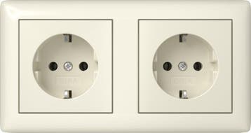 Gira Standaard 55 Dubbele SCHUKO Stopcontact Met Frame -, Verzenden, Nieuw, Overige typen