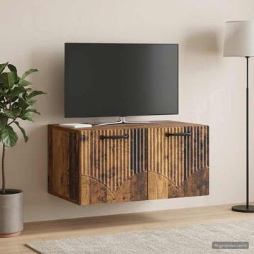 vidaXL Wandbeugel TV-kast Oud hout 59,5 x 41 x 30 cm Bewerkt, Huis en Inrichting, Kasten | Televisiemeubels, Minder dan 50 cm