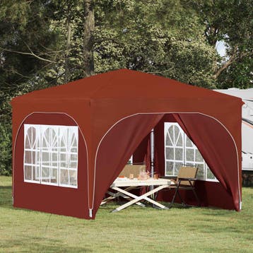 vidaXL Pop-up partytent 290 x 290 x 245 cm Terracotta, Verzenden, Nieuw, Partytent
