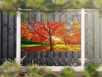 NR 1227: Tuinposter boom herfstkleuren 90x180cm, Nieuw