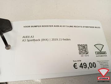 Voor bumper Rooster AUDI A3 8Y S-LINE RECHTS 8Y0807682B INLE, Auto-onderdelen, Carrosserie en Plaatwerk, Ophalen, Gebruikt, Audi